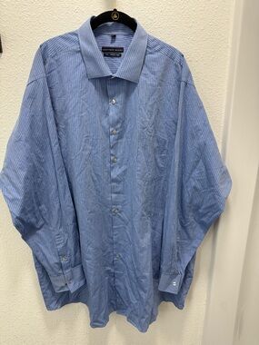geoffrey beene dress shirts big and tall Geoffrey Beene Big and Tall Men's Dress Shirt, Size 22-35/36, Blue/White Stripe